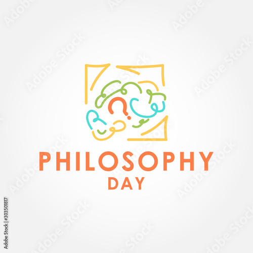 World Philosophy Day Design Template Vector illustration