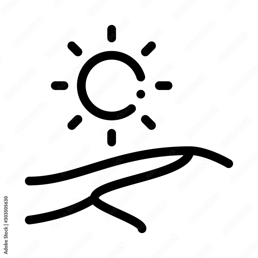 Desert Icon Vector. Outline Desert Sign. Isolated Contour Symbol Illustration Desert Icon Vector. Outline Desert Sign. Isolated Contour Symbol Illustration
