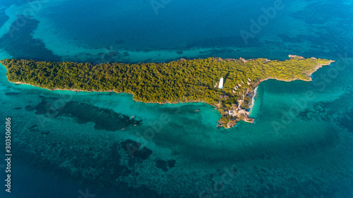 aerial view of the chumbe island coral park, Zanzibar photo