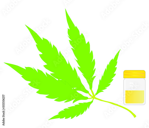 cannabis leaves on white background