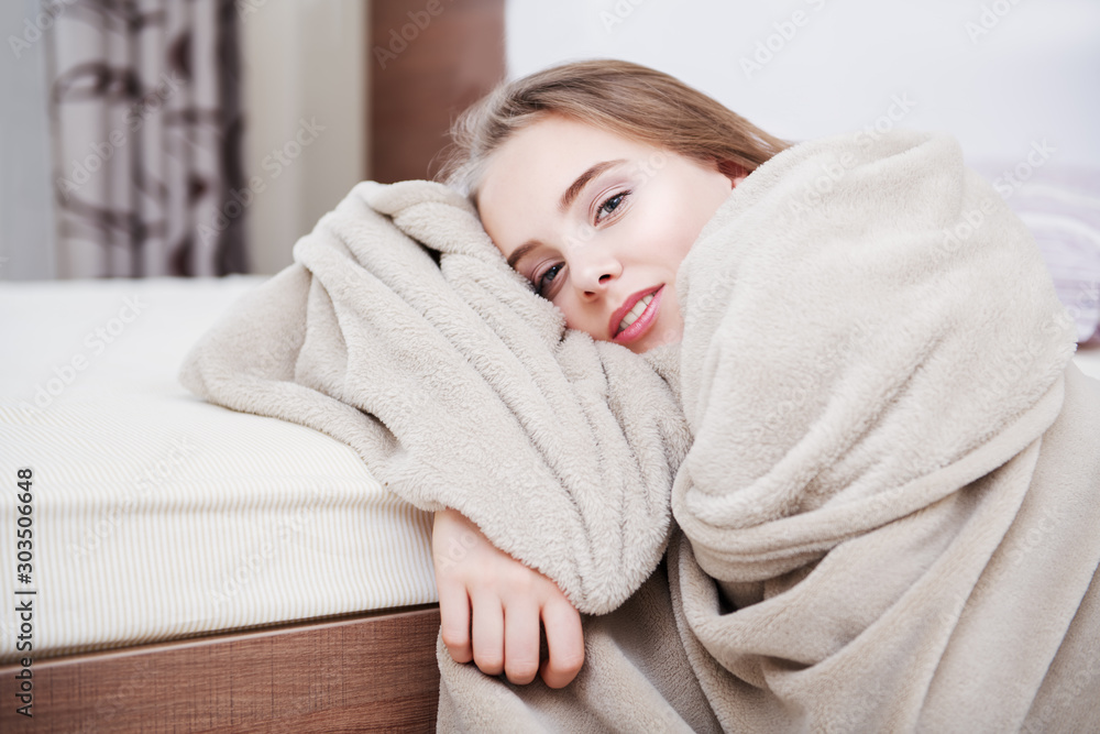 wrapped in blanket Stock Photo Adobe Stock