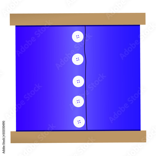 Dressing button frame inspirated in Montessori pedagogy for children and schools. Illustration isolated with white background