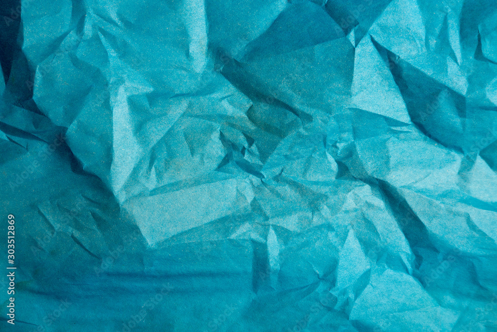 Obraz premium Old crumpled blue paper texture