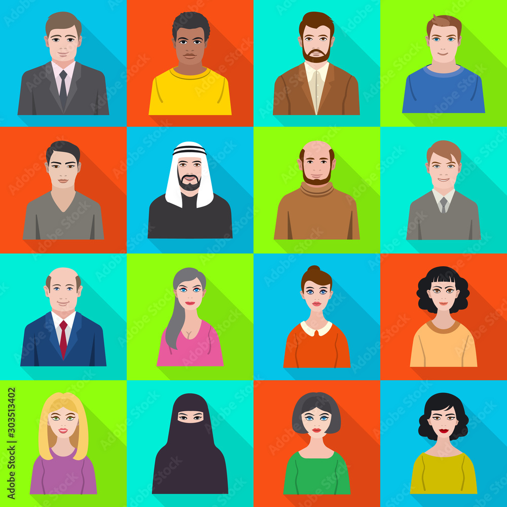 Vector illustration of profile and portrait symbol. Collection of profile and profession stock vector illustration. Vector illustration of profile and portrait symbol. Collection of profile and profession stock vector illustration.