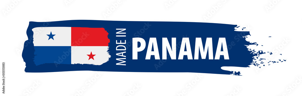 Panama flag, vector illustration on a white background Panama flag, vector illustration on a white background
