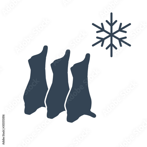 black icon food processing plant, frozen meat