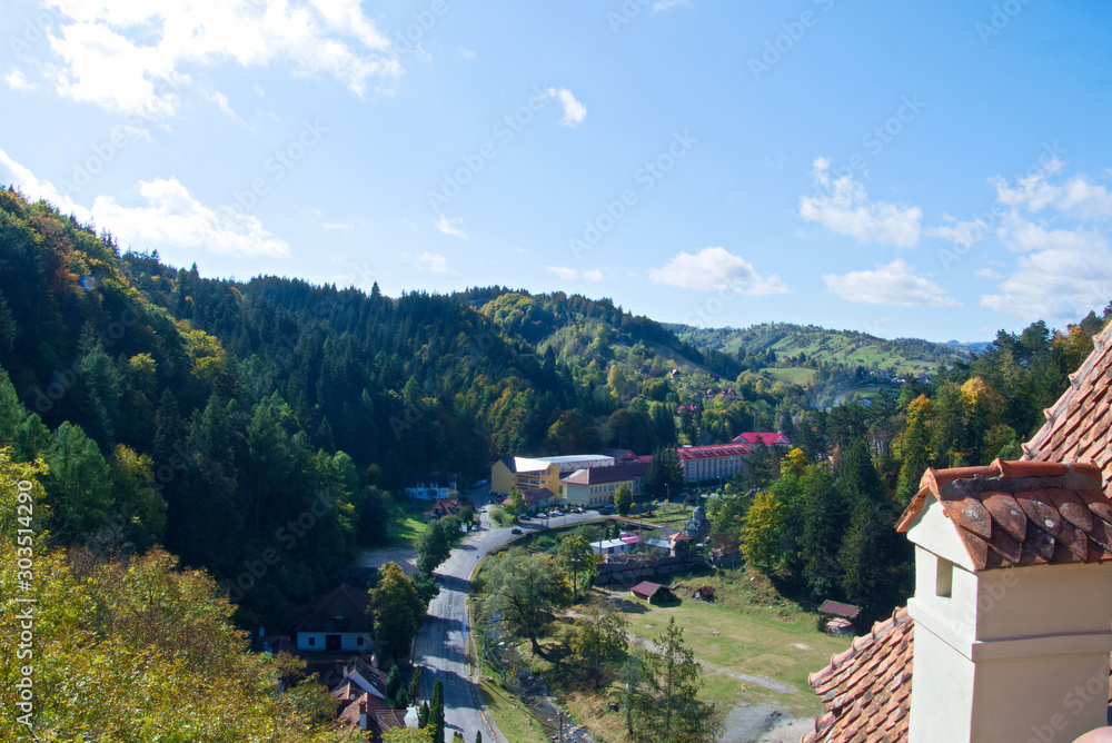 Europe Romania landscape from bran castle Europe Romania landscape from bran castle