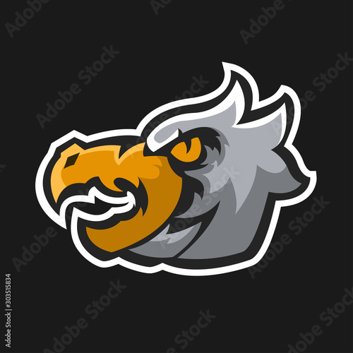 eagle head logo,mascot character.vector logo design