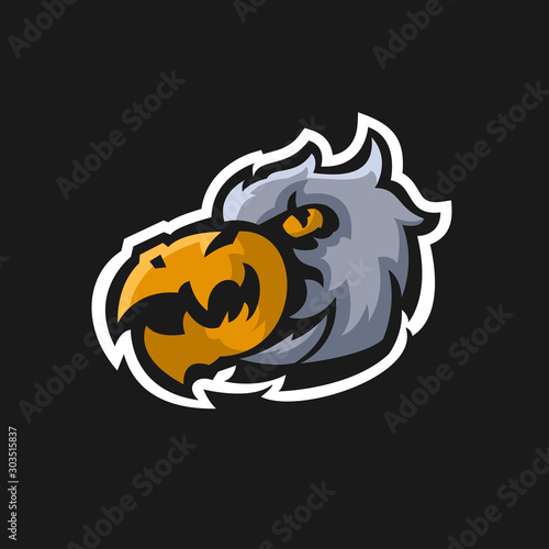 eagle head logo,mascot character.vector logo design