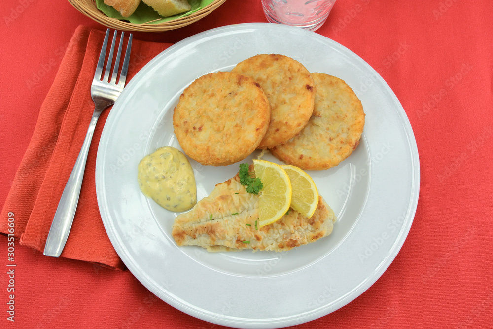 breaded fish and potato rosti breaded fish and potato rosti