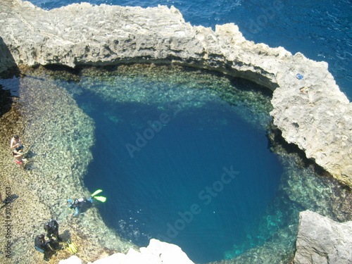 Malta island Gozo blue deep lagoon for scuba diving
