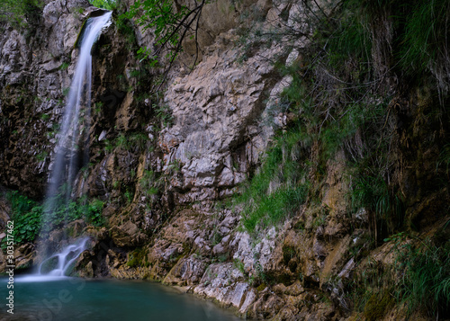 Lunga esposizione scattata alla famosa cascata di Gordena in Val Borbera (AL).