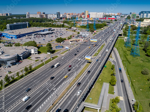 Москва, Левобережный район, вид сверху на Ленинградское шоссе