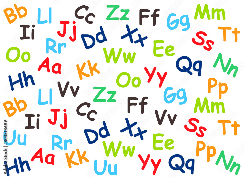 pattern of colored numbers on a white background, colored numbers