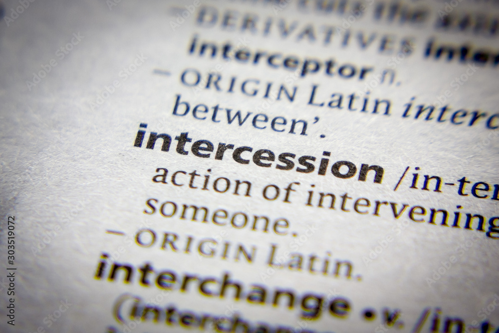 Photography Word or phrase Intercession in a dictionary.
