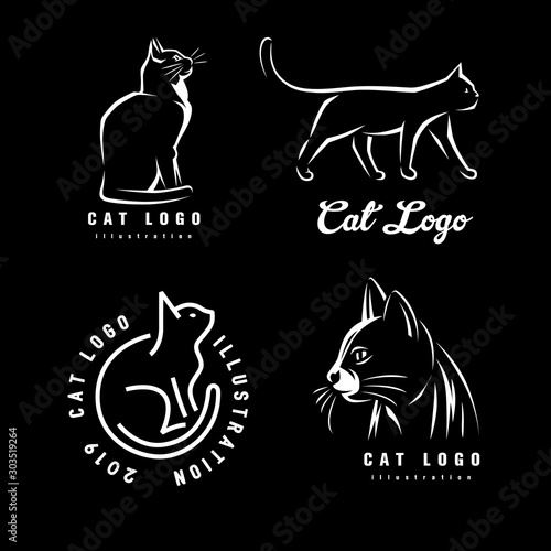 Set logotypes of the cat