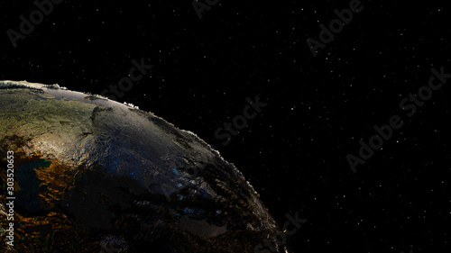 High Quality Planet Earth on Star Field Background