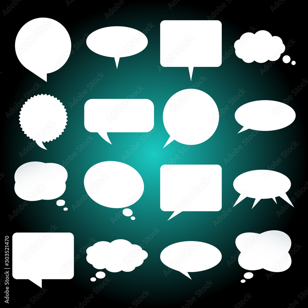 White speech bubbles set. Vector design elements White speech bubbles set. Vector design elements