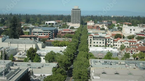 Aerial view of downtown Palo Alto, Silicon Valley, USA. photo