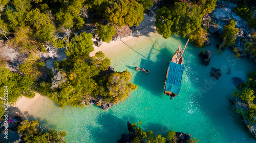 aerial view of the pamunda island, Zanzibar