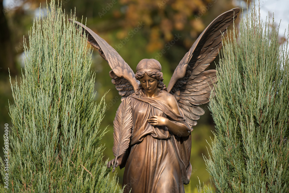 Fotografie Friedhof, Statue, Glaube, Kreuz