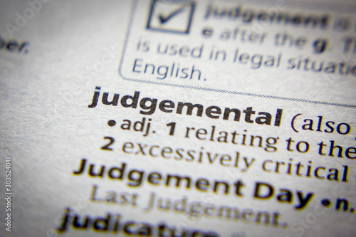 Photos Word or phrase Judgemental in a dictionary.