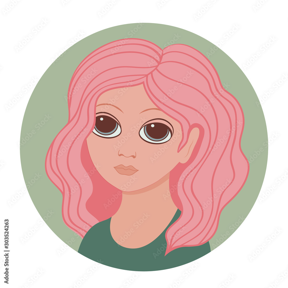 Advertising round vector banner avatar with girl. Advertising round vector banner avatar with girl.