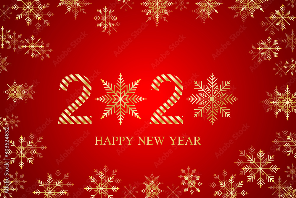 Text design 2020. Christmas and Happy New Years background with snowflakes. Vector illustration. Text design 2020. Christmas and Happy New Years background with snowflakes. Vector illustration.