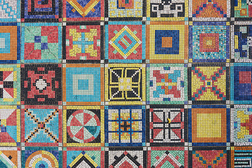 Plexiglas schilderij Mozaïek Art Design. The mosaic pattern on floor surface  © leeyiutung