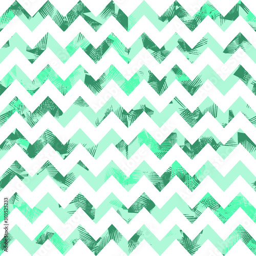 Seamless mint color chevron pattern