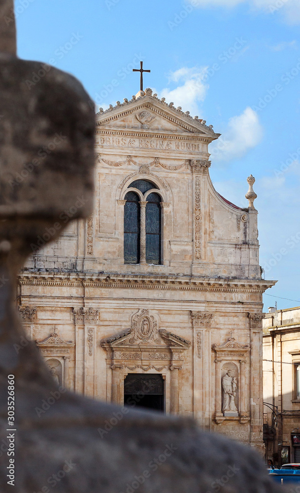 Church on the central square of Ostuni, Apulia, Italy