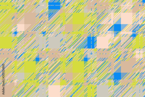 Modern glitch background. Color geometric abstract pattern vector.