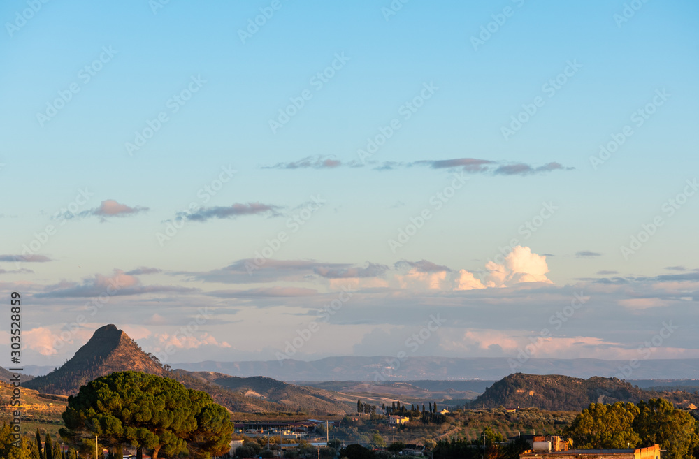 View of Monte Formaggio, Mazzarino, Caltanissetta, Sicily, Italy, Europe