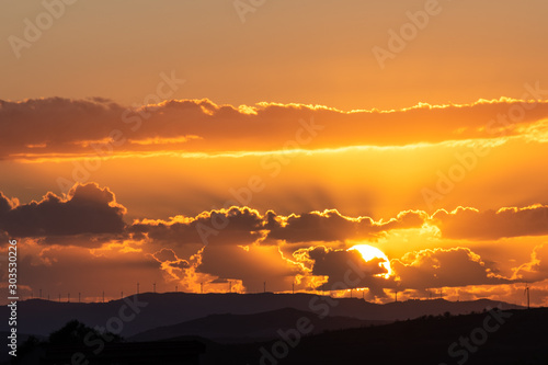Beautiful Landscape at Sunset, Mazzarino, Caltanissetta, Sicily, Italy, Europe