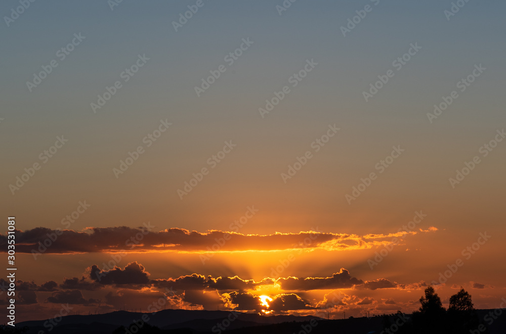 Beautiful Landscape at Sunset, Mazzarino, Caltanissetta, Sicily, Italy, Europe Beautiful Landscape at Sunset, Mazzarino, Caltanissetta, Sicily, Italy, Europe