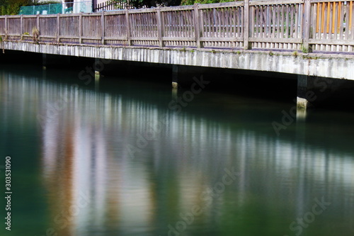 Photography water reflection under the bridge