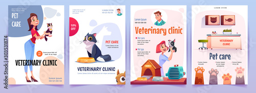 Foto Veterinary clinic banners set