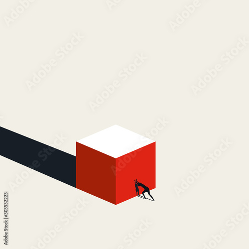 Business woman working hard on her career vector concept. Symbol of obstacles, challenges for women in business.