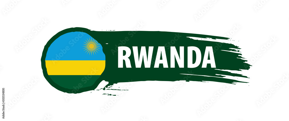 Obraz premium Rwanda flag, vector illustration on a white background