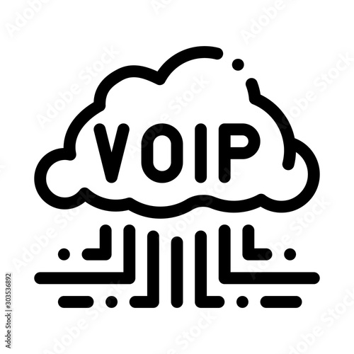 Voip Technology Icon Vector. Outline Voip Technology Sign. Isolated Contour Symbol Illustration