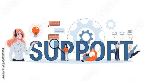 Services concept. Idea of customer support. Help clients