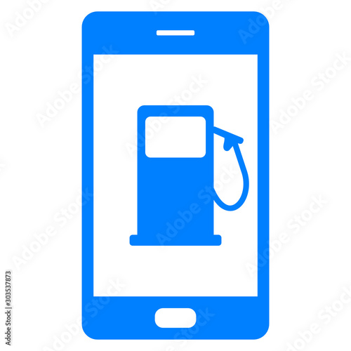 Tankstelle und Smartphone