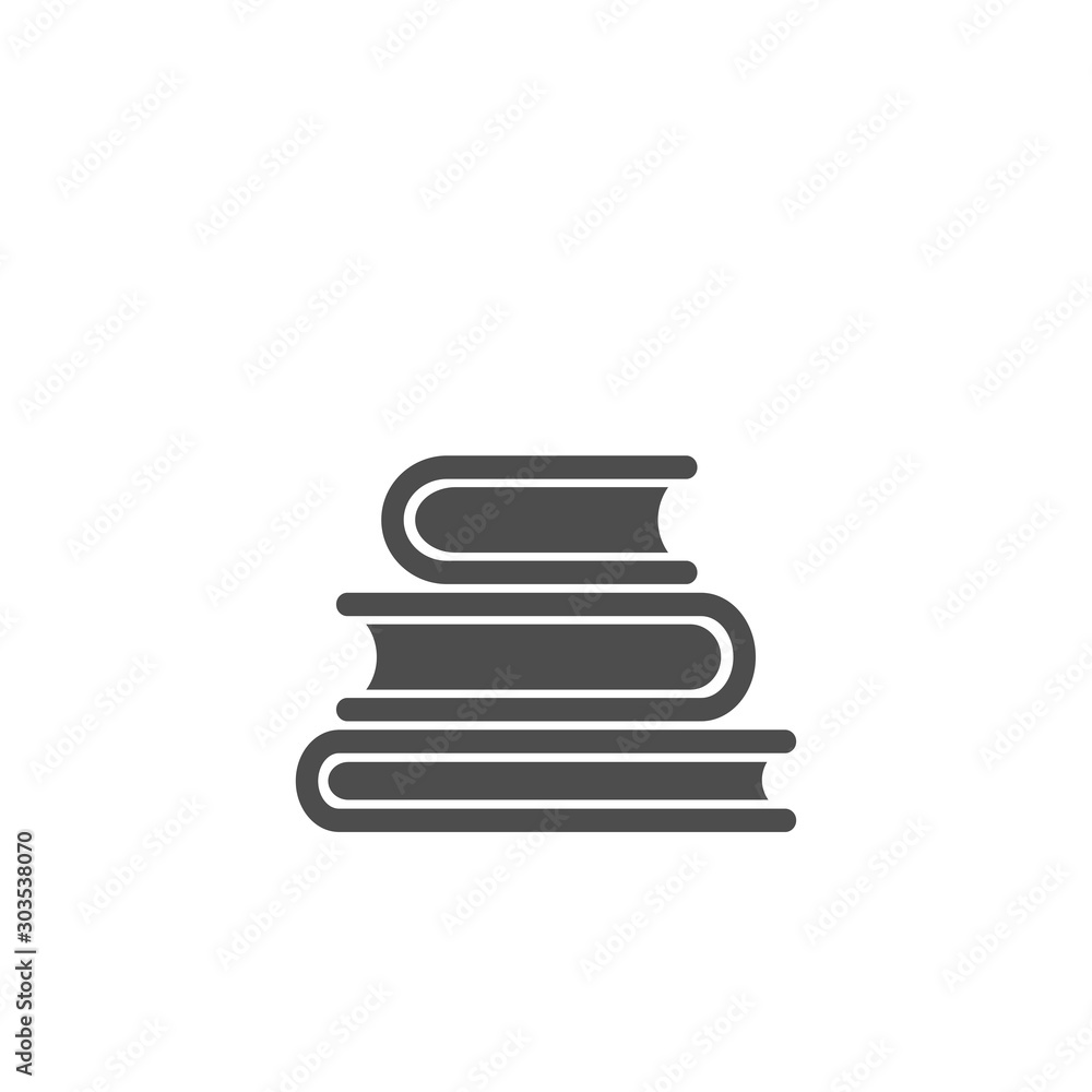 outline silhouettes of stack of books. Isolated on white. Flat simple reading icon. Vector illustration. outline silhouettes of stack of books. Isolated on white. Flat simple reading icon. Vector illustration.