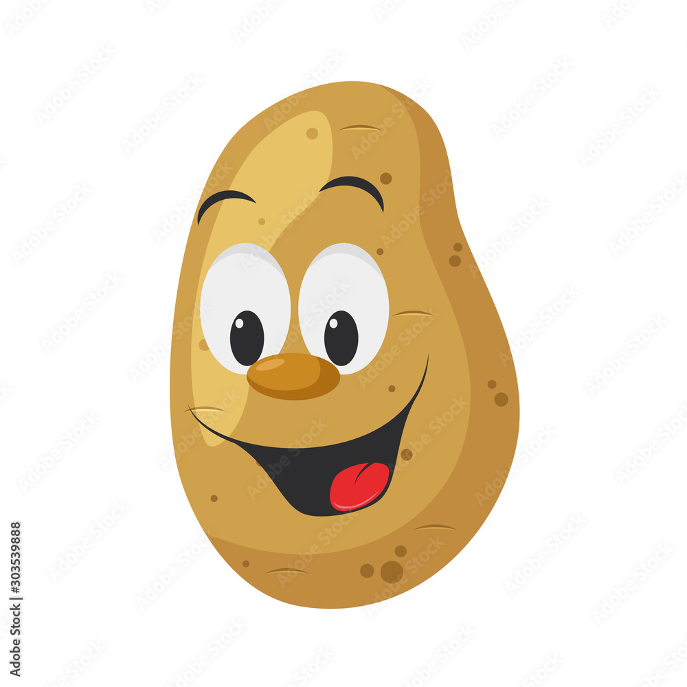 Φωτογραφία Vegetables Characters Collection: Vector illustration of a funny and smiling potato in cartoon style