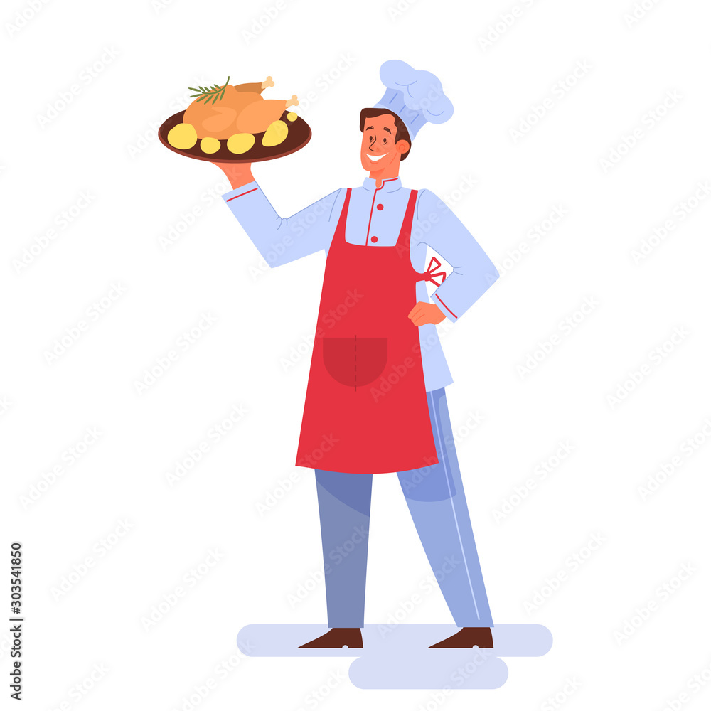 Collection of people in apron making tasty dish Collection of people in apron making tasty dish