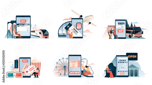Booking bus, airplane, train, cinema, theatre or amusement park ticket online