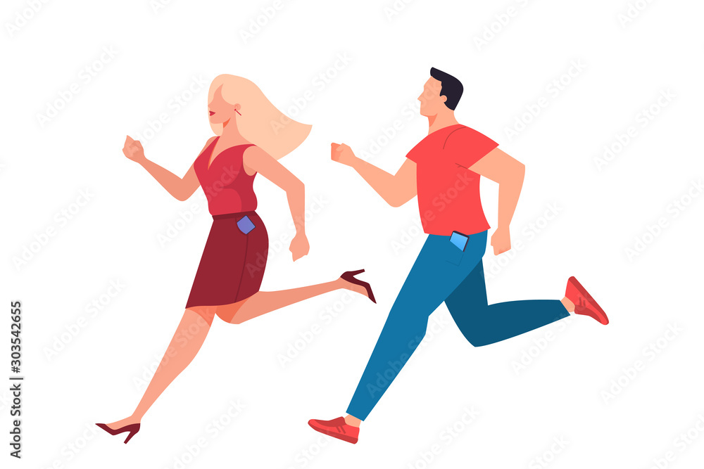 Man and woman with mobile phone. Female and male Man and woman with mobile phone. Female and male