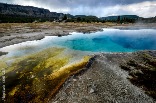 Geyser in Yellowstone National Park. USA. Wyoming
