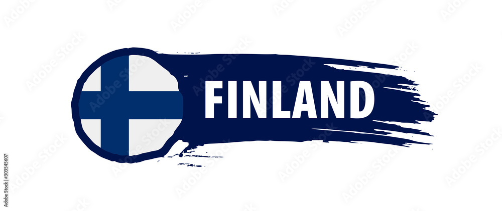 Fotografie Finland flag, vector illustration on a white background