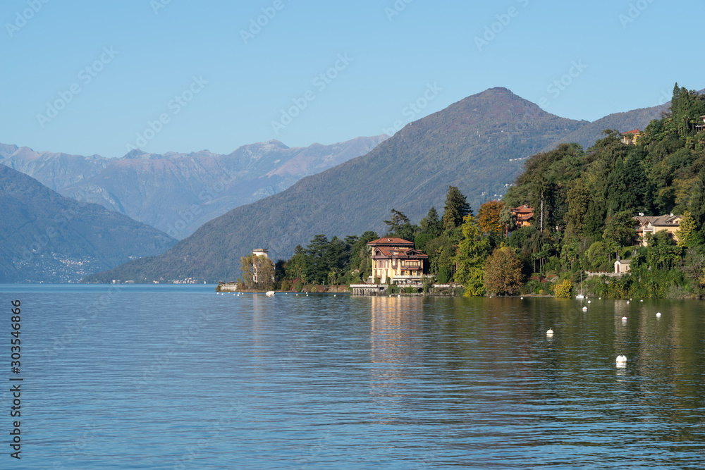 Φωτογραφία Lake Maggiore seen about Luino, Province of Varese, Lombardy region, Northern It